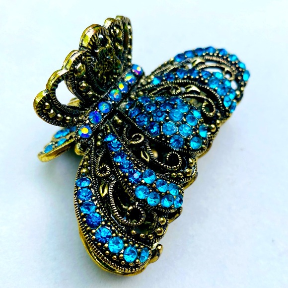 Pair of Vintage-Style Bejeweled Hair Claw Clips NWOT - Picture 7 of 11